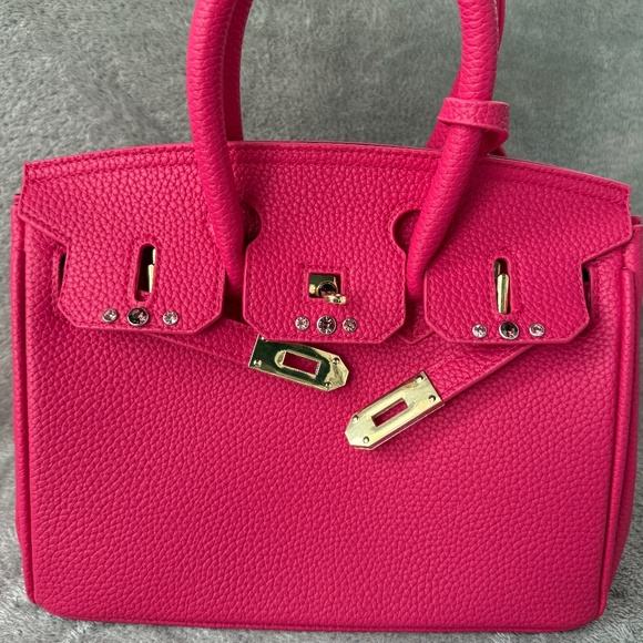 Bright Rose Pink Top Handle Satchel 💖✨ New Without Tags - Picture 5 of 10